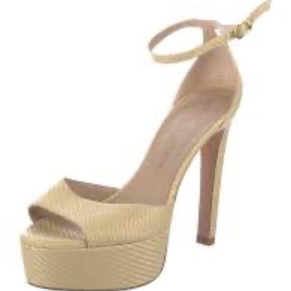 Stuart Weitzman Women's Straw Platform Sandals Sz 9